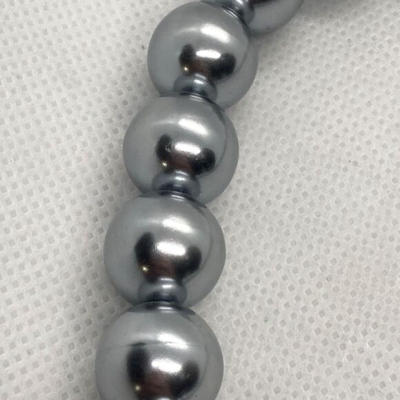 Vintage Richelieu Signed 14mm Blue Faux Pearl Single Strand 16'' - 18'' Necklace - Picture 5 of 8